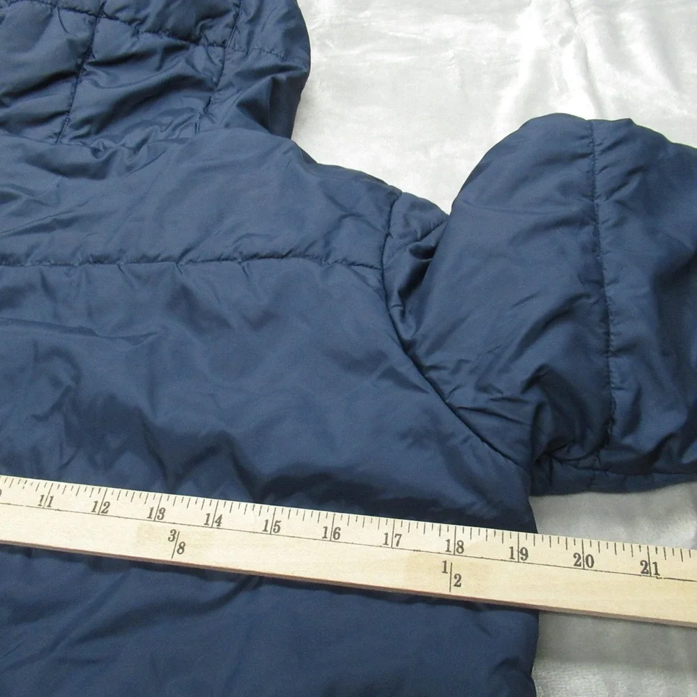 Columbia Jacket Kids XL Blue Camo Reversible Puffer Hooded Insulated Rain Winter